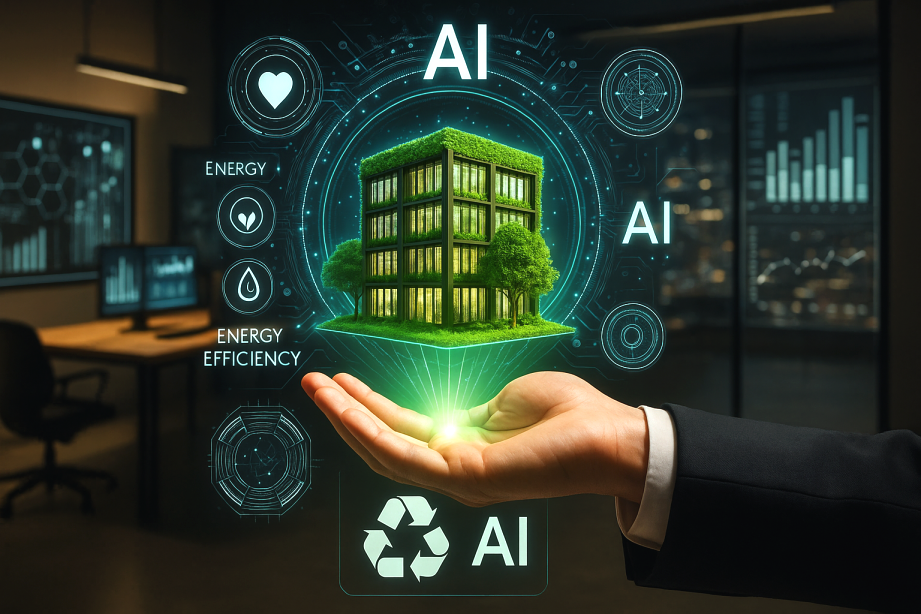  A conceptual image of AI technology and eco-architecture