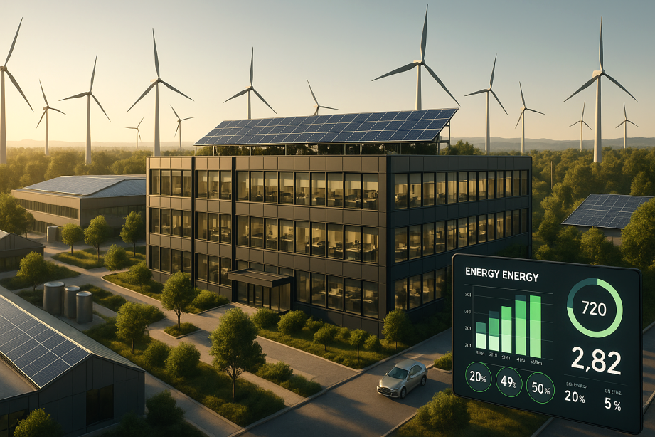A green, sustainable corporate office building