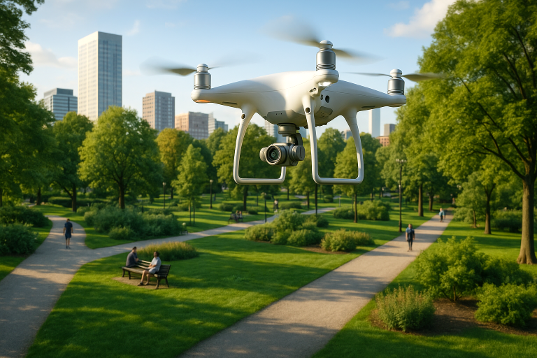 Drone-monitoring-urban-park