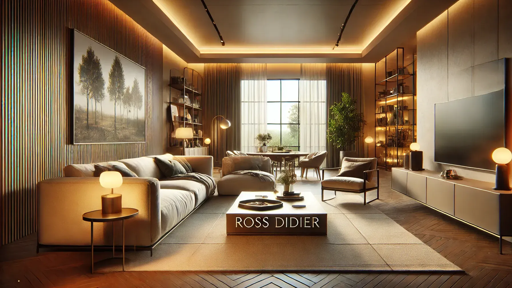 piece from Ross Didiers Fable collection set in a cozy living room The furniture piece